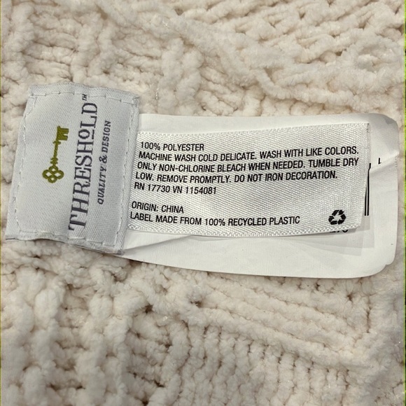 Crocheted Cream Chenille Lap Blanket - Picture 3 of 3